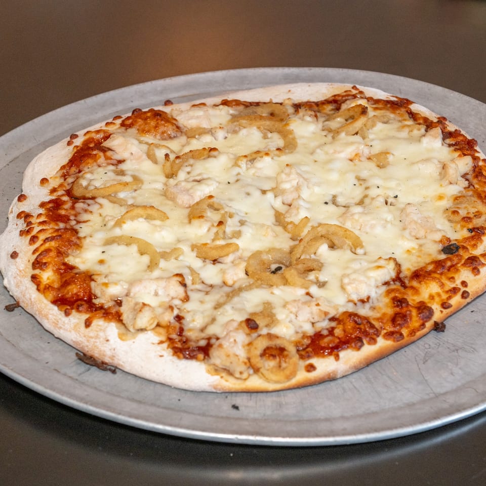 BBQ chicken pizza.
