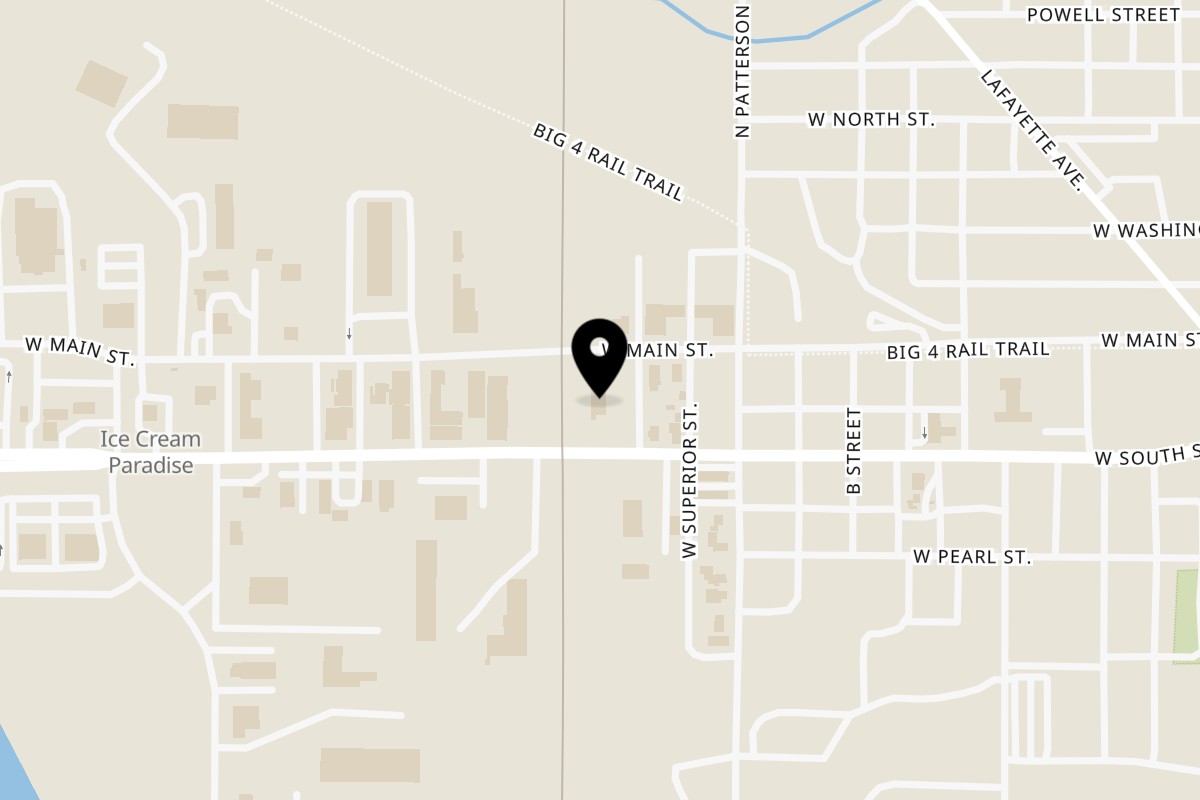 Map showing the location of Boone County Junction Bar & Grill on 100 Smith St in Lebanon